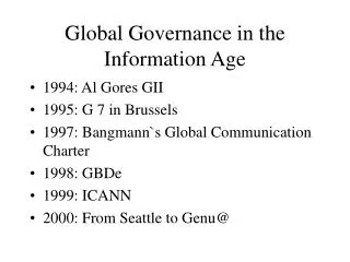 Global Governance in the Information Age