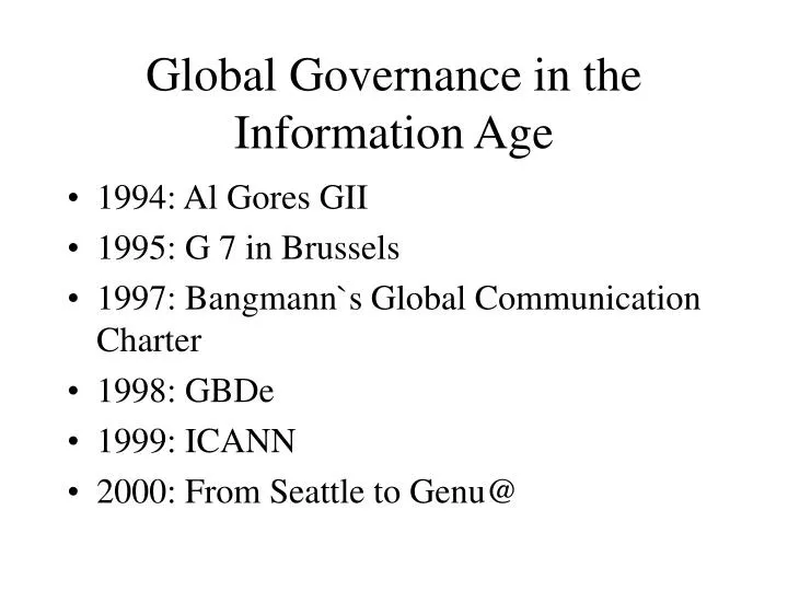 global governance in the information age