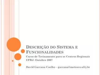 descri o do sistema e funcionalidades