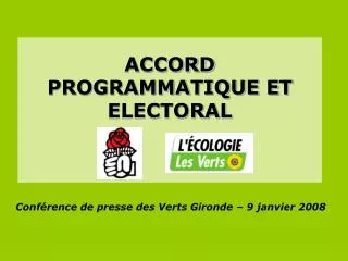 accord programmatique et electoral