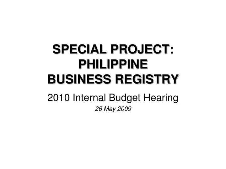 special project philippine business registry