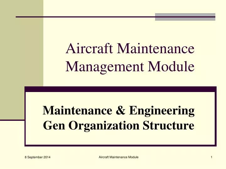 aircraft maintenance management module