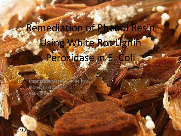 remediation of phenol resin using white rot lignin peroxidase in e coli