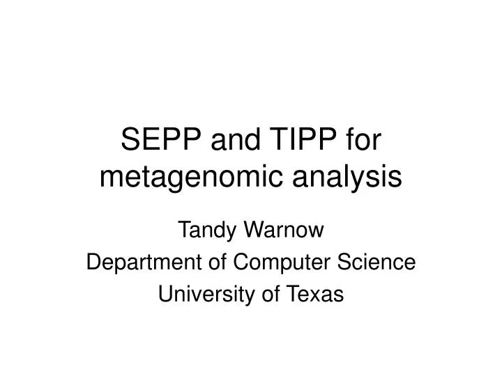 sepp and tipp for metagenomic analysis