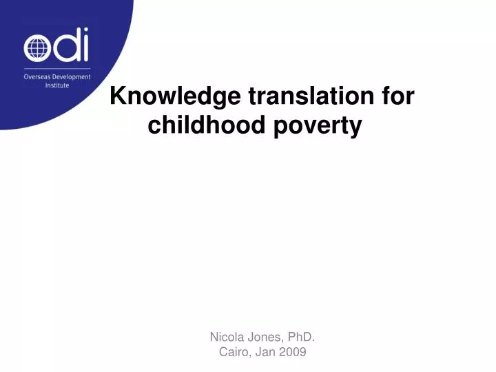 knowledge translation for childhood poverty