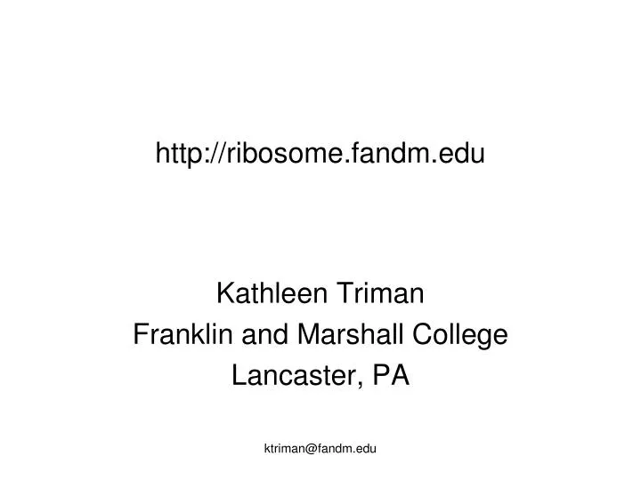 http ribosome fandm edu