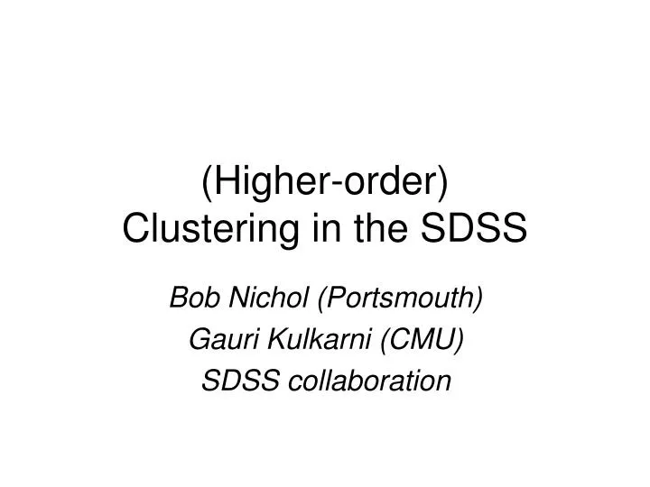 higher order clustering in the sdss