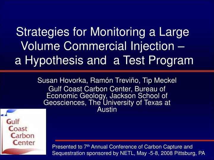 strategies for monitoring a large volume commercial injection a hypothesis and a test program