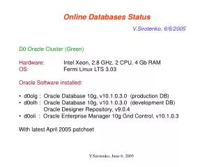 Online Databases Status