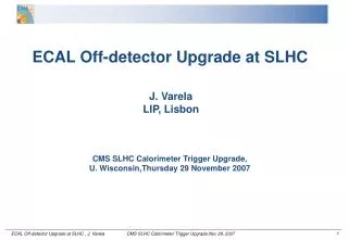 ECAL Off-detector Upgrade at SLHC