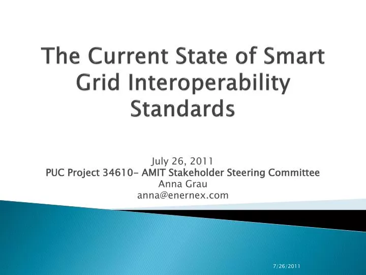 the current state of smart grid interoperability standards