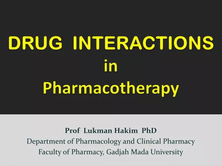 drug interactions in pharmacotherapy 2010