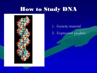 How to Study DNA