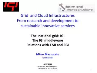 Italian Grid Initiative (IGI)