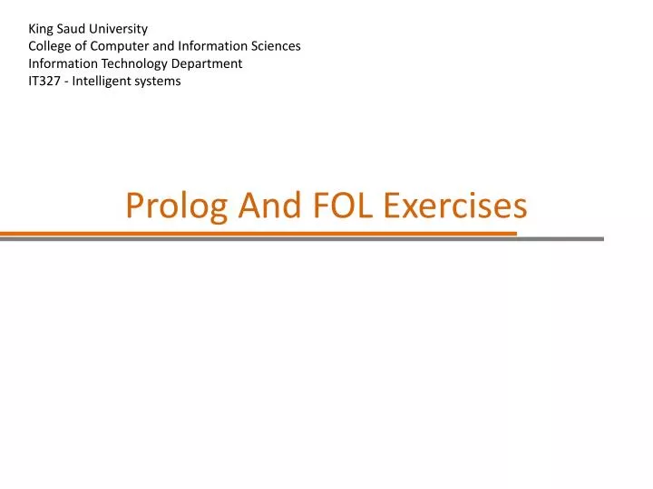 prolog and fol exercises