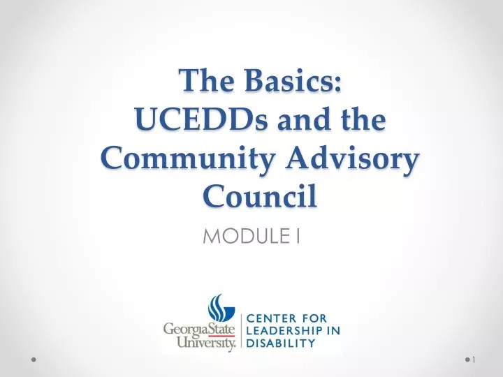 the basics ucedds and the community advisory council