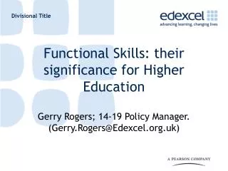 Functional Skills: their significance for Higher Education