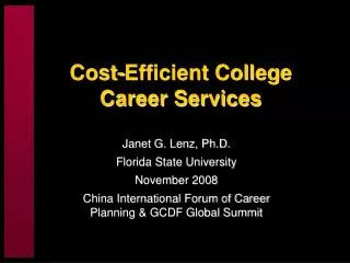 Cost-Efficient College Career Services