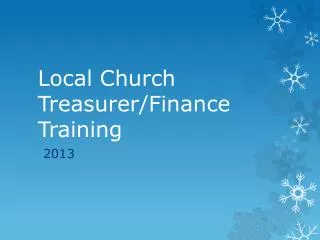 Local Church Treasurer/Finance Training