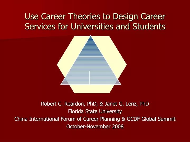 use career theories to design career services for universities and students