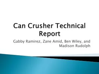 Can Crusher Technical Report