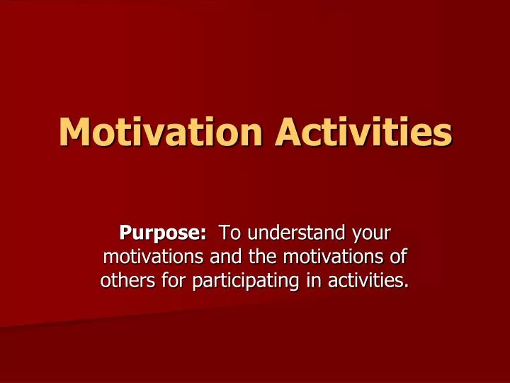 motivation activities