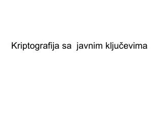 kriptografija sa javnim klju evima
