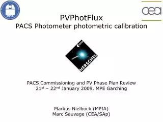 PVPhotFlux PACS Photometer photometric calibration