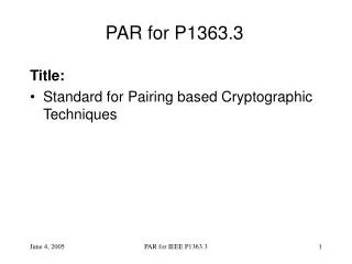 PAR for P1363.3