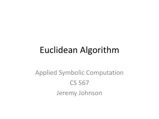 Euclidean Algorithm