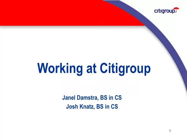 working at citigroup