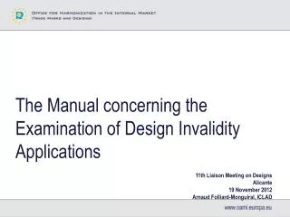 The Manual concerning the Examination of Design Invalidity Applications