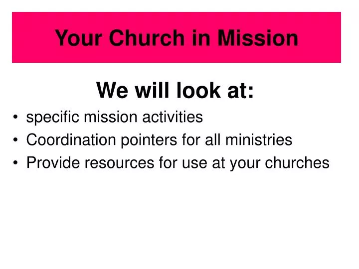 your church in mission
