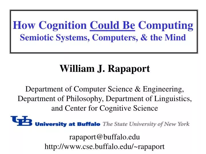 how cognition could be computing semiotic systems computers the mind