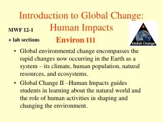 Introduction to Global Change: Human Impacts