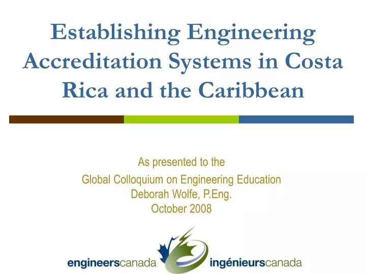 establishing engineering accreditation systems in costa rica and the caribbean