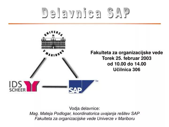 fakulteta za organizacijske vede torek 25 februar 2003 od 10 00 do 14 00 u ilnica 306