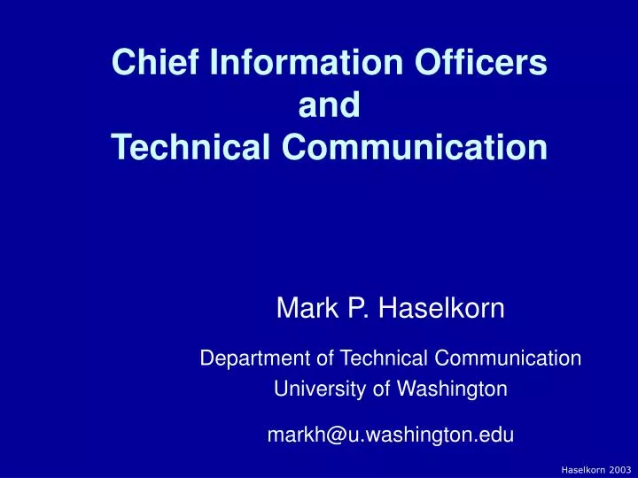 chief information officers and technical communication