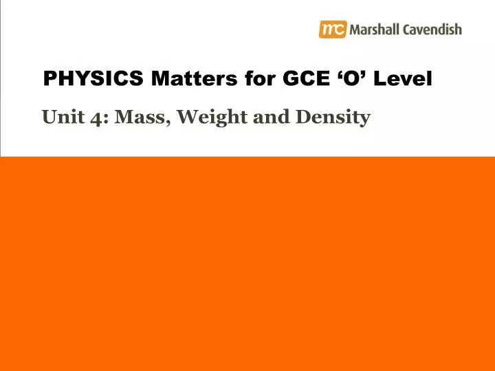 unit 4 mass weight and density