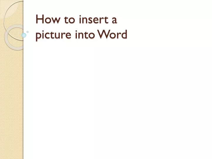 how to insert a picture into word