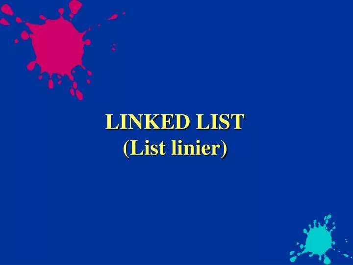 linked list list linier