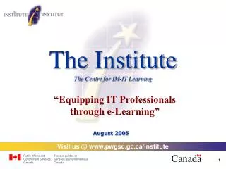 The Institute The Centre for IM - IT Learning