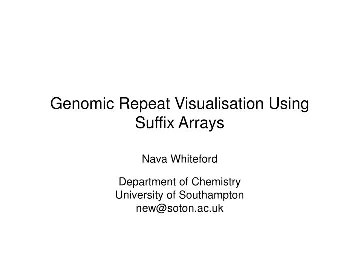 genomic repeat visualisation using suffix arrays
