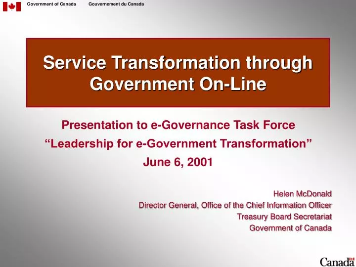 service transformation through government on line