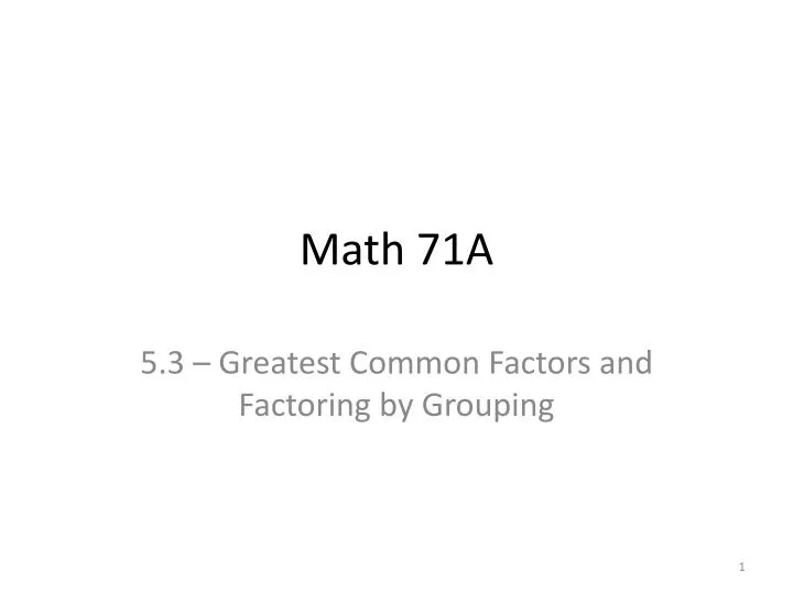 math 71a