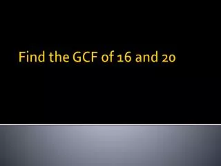 find the gcf of 16 and 20