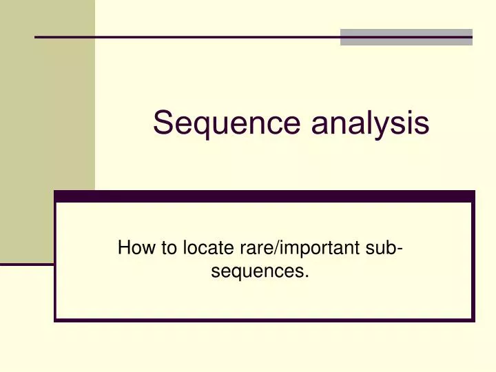 sequence analysis