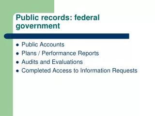 Public records: federal government