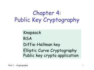 Chapter 4: Public Key Cryptography