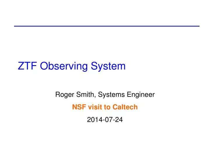 ztf observing system